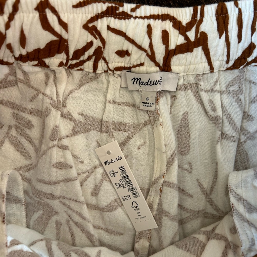 NWT double-gauze drawstring wide-leg pants in abstract flora Madewell - Picture 5 of 5